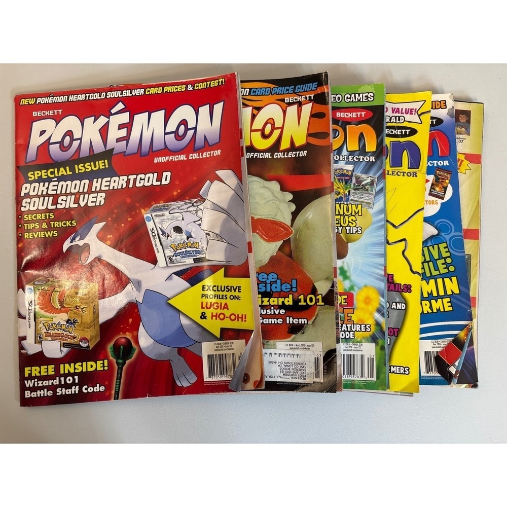 Lot of 5 Beckett Pokemon Unofficial Collector Magazines 2009-2010 HGSS Era
